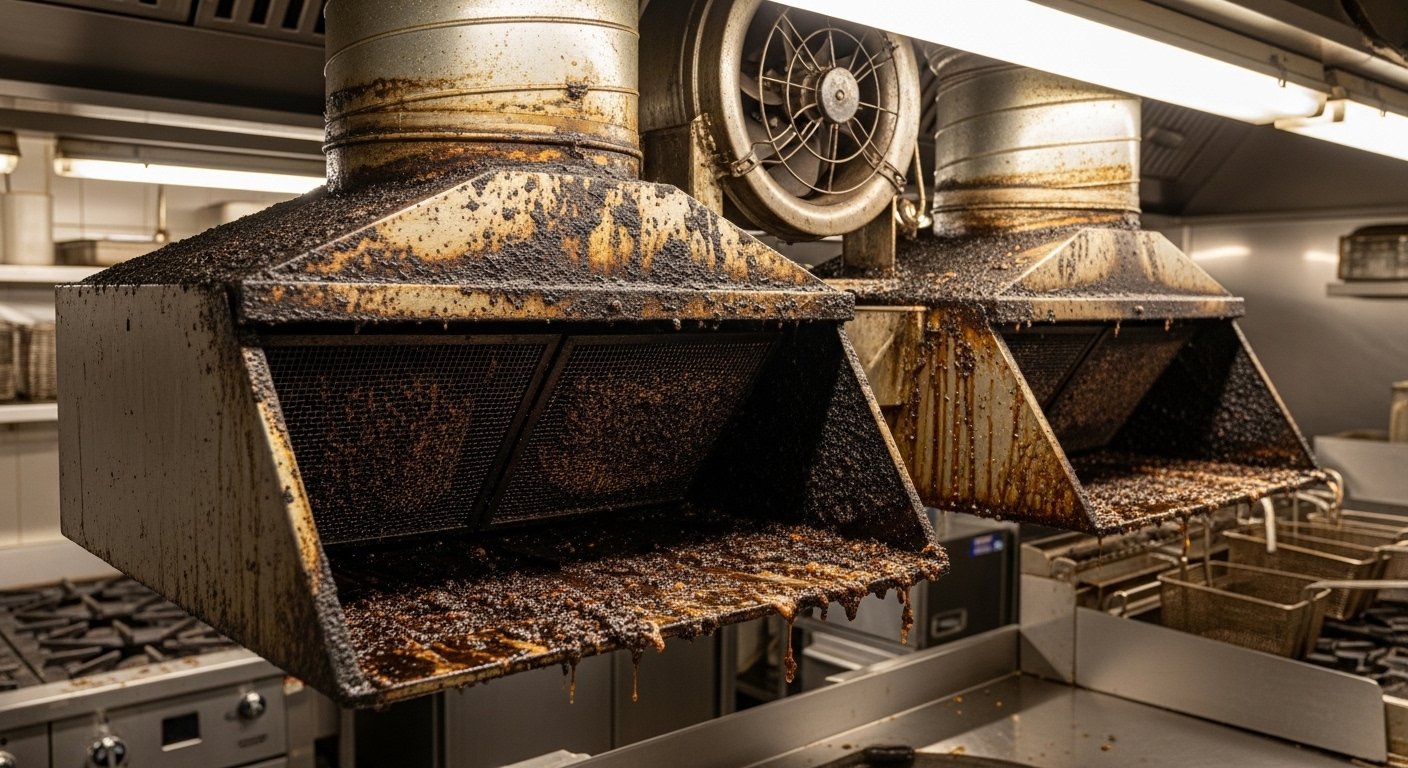 Failed Fire Inspection for Hood System issue in a commercial kitchen exhaust system