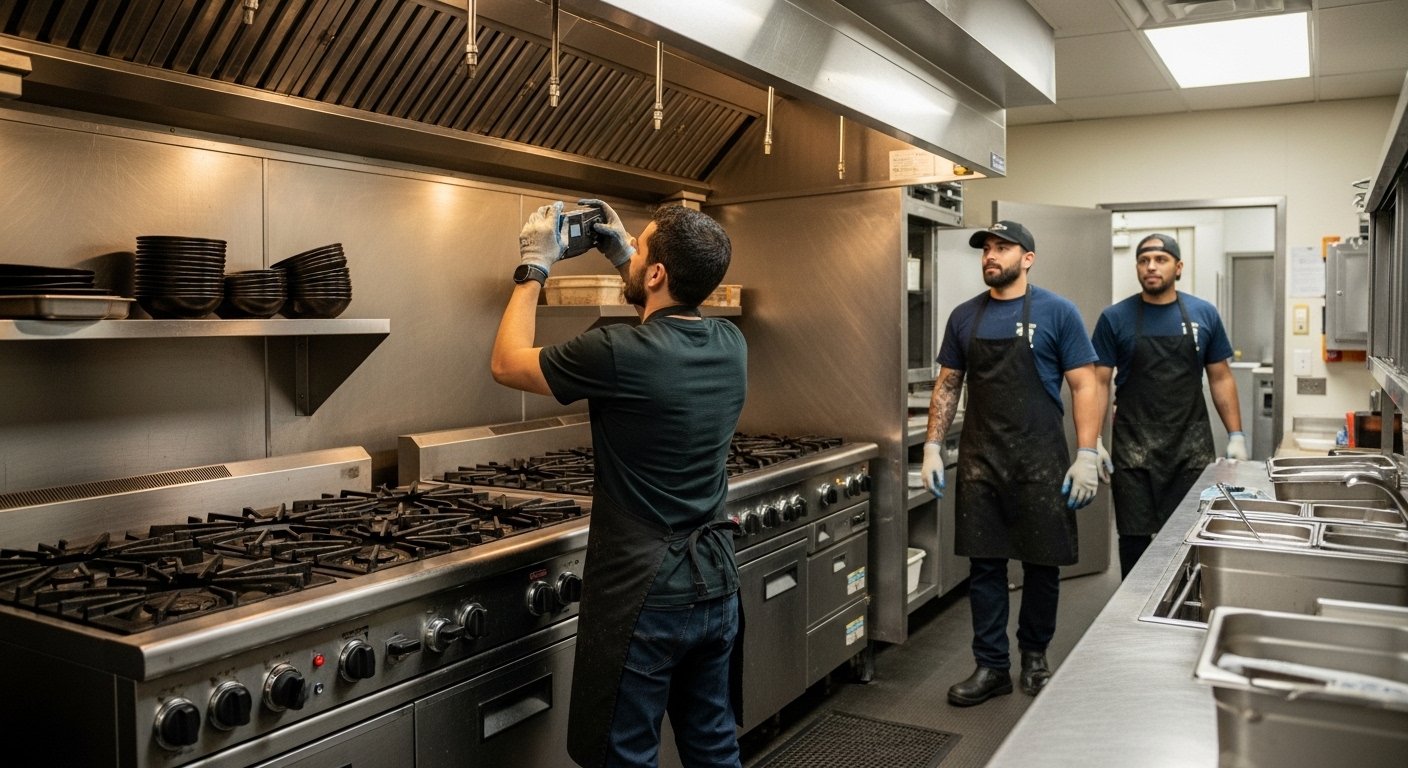 Grease Leaking onto Roof issue in a commercial kitchen exhaust system