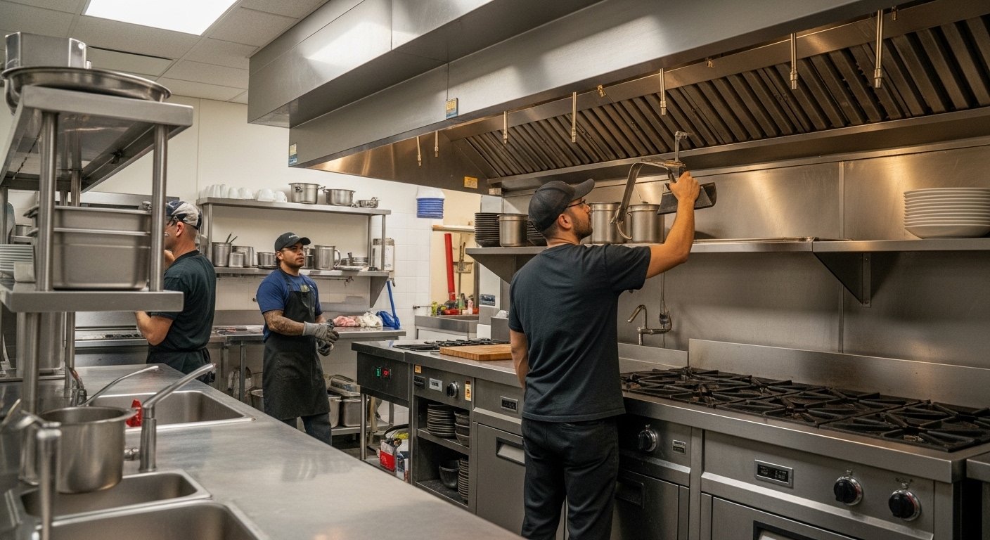 Restaurant Opening Inspection Cleaning issue in a commercial kitchen exhaust system